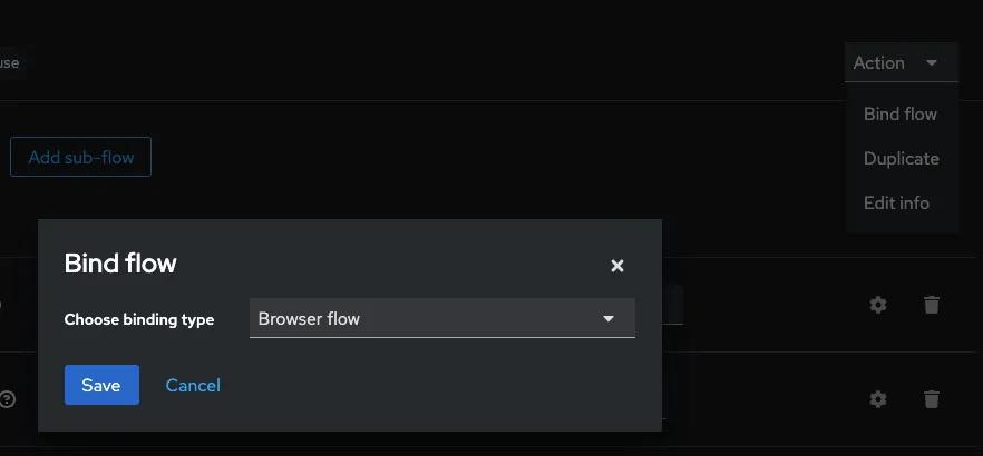 Bind the new flow to the browser flow