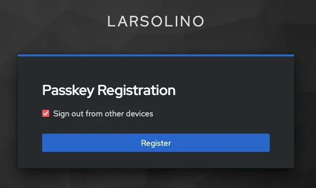 Passkey registration